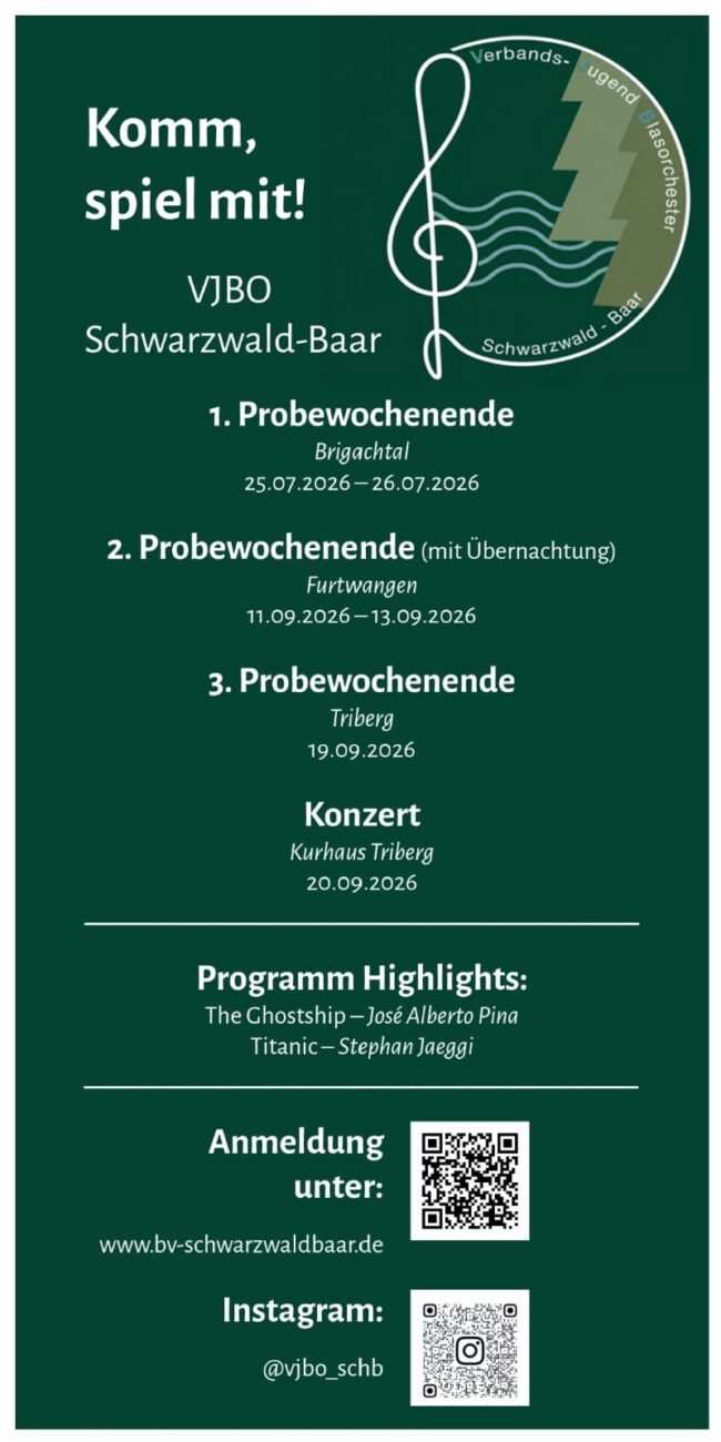 VJBO Konzert Flyer 2026