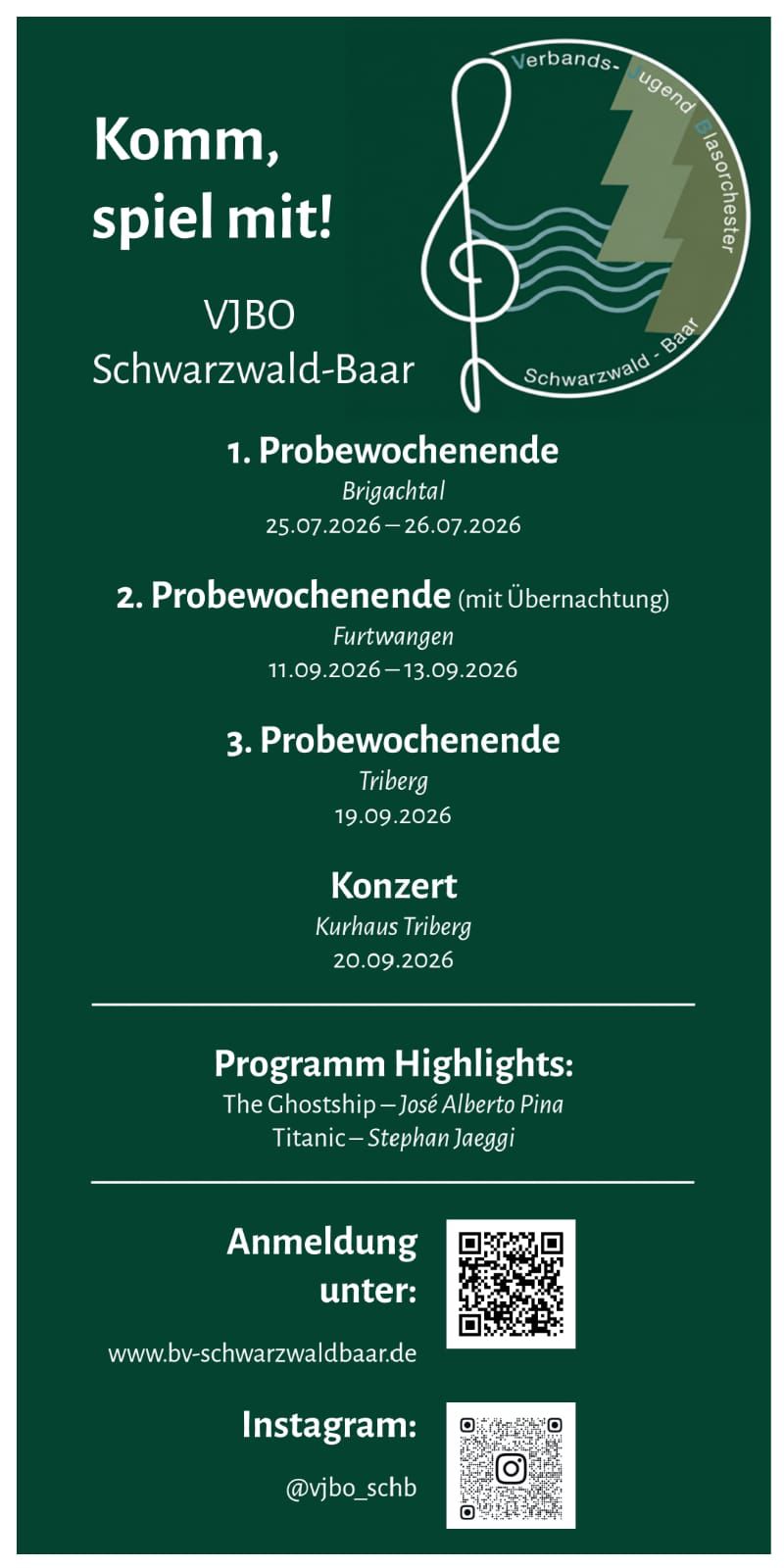 VJBO Konzert Flyer 2026